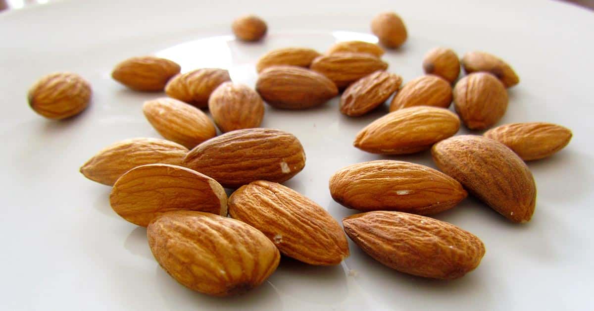 Almonds on a plate