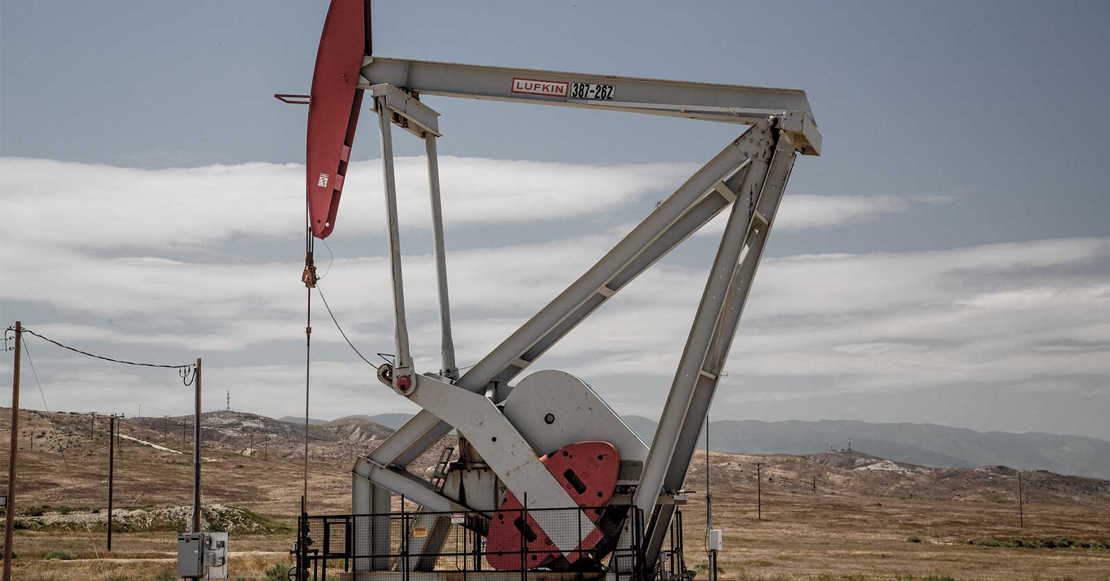 a red pumpjack