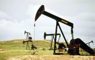Stock image of a pumpjack in Wyoming