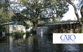 Flooding over an American neighborhood