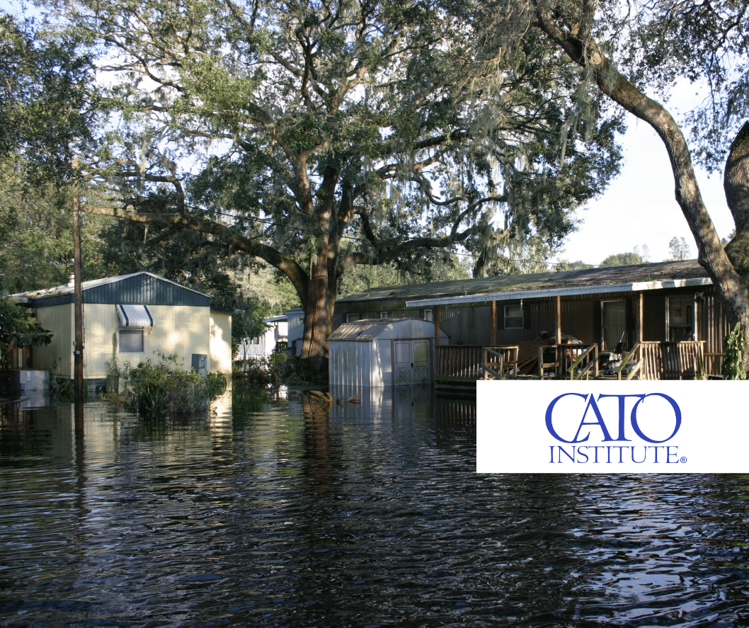 Flooding over an American neighborhood