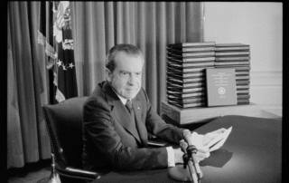 President Nixon preparing for his iconic TV Speech