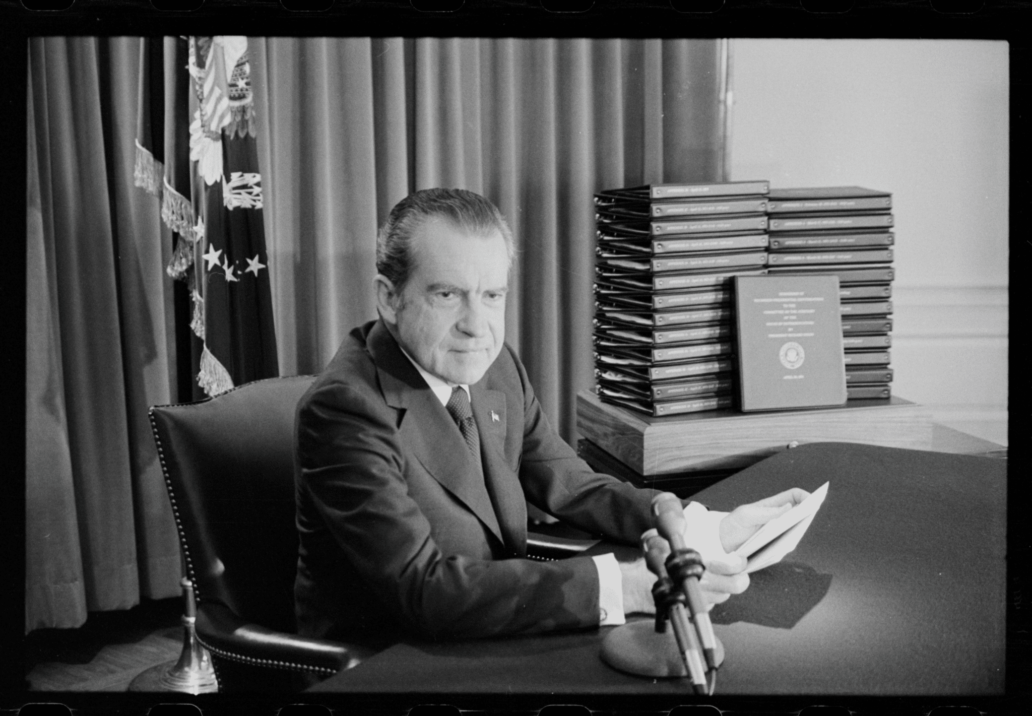 President Nixon preparing for his iconic TV Speech