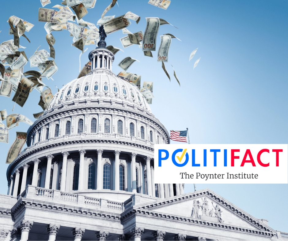 Dollar bills floating over the US Capitol